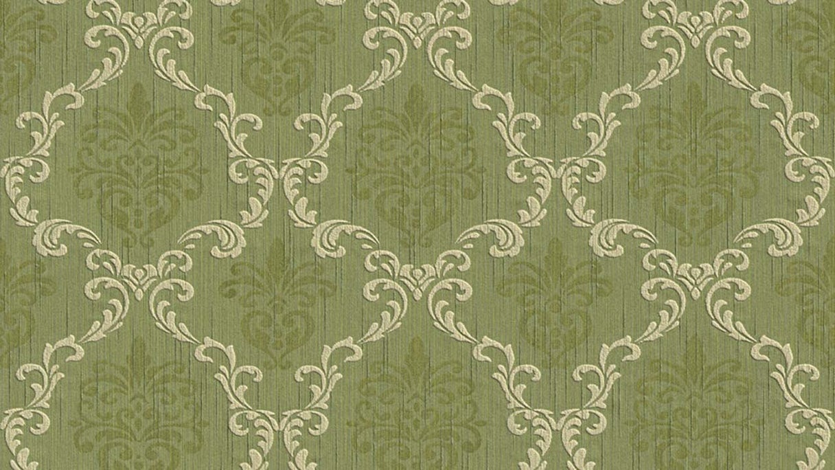 textile thread wallpaper green vintage flowers & nature tessuto 294