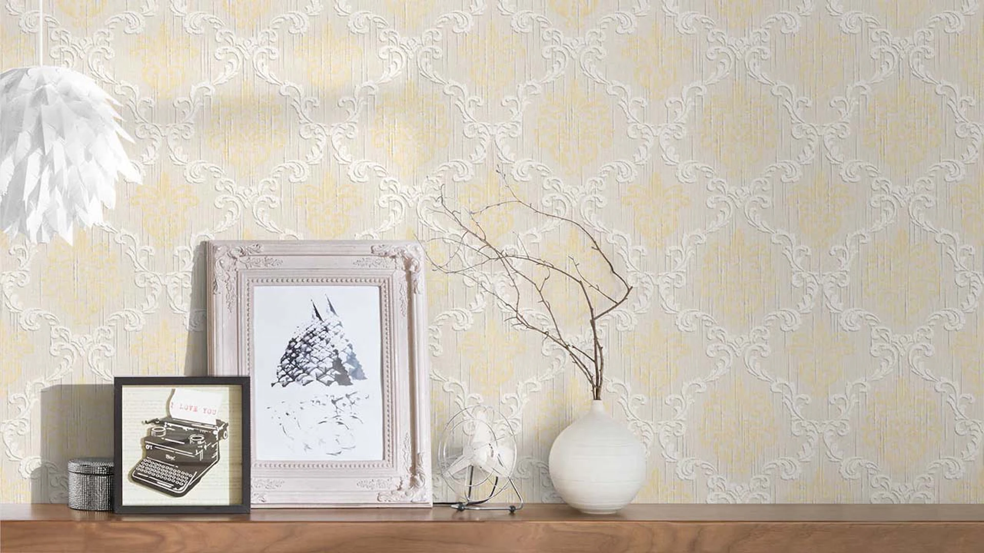 textile thread wallpaper cream vintage flowers & nature tessuto 297