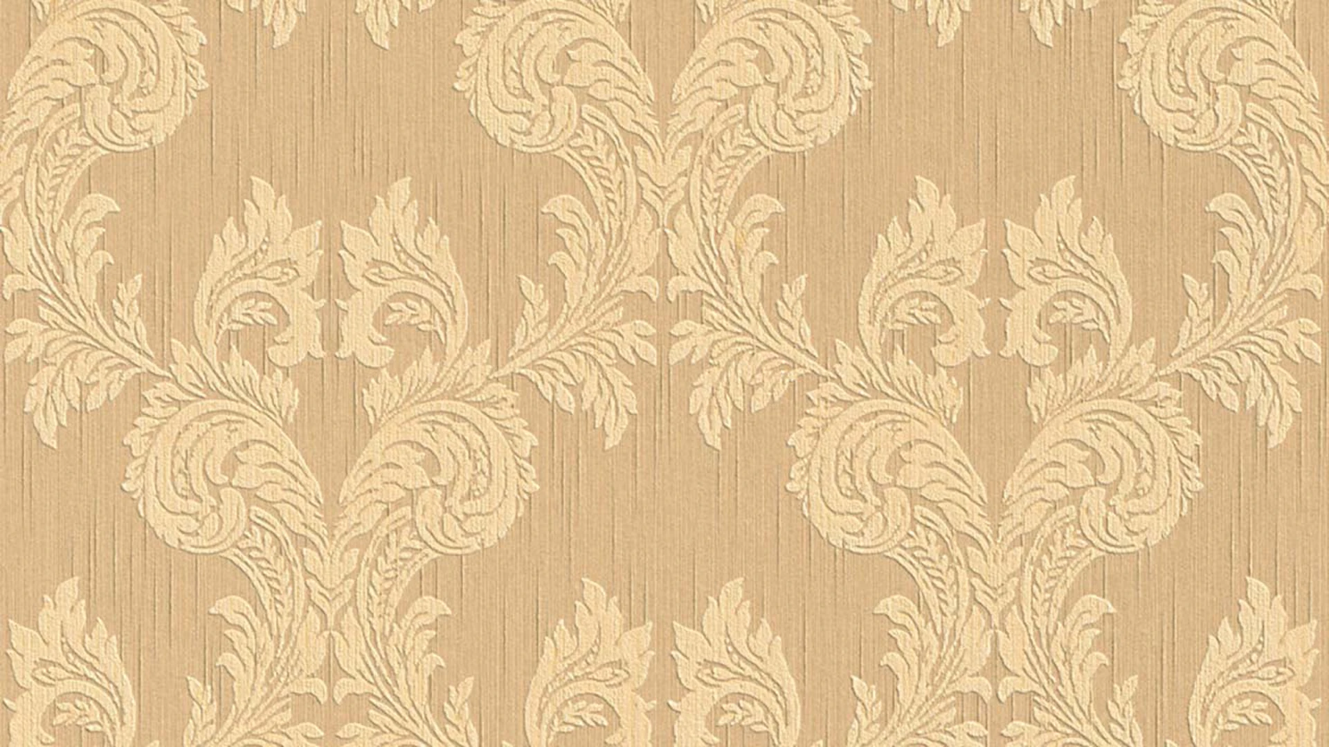 Textile thread wallpaper orange vintage flowers & nature Tessuto 303