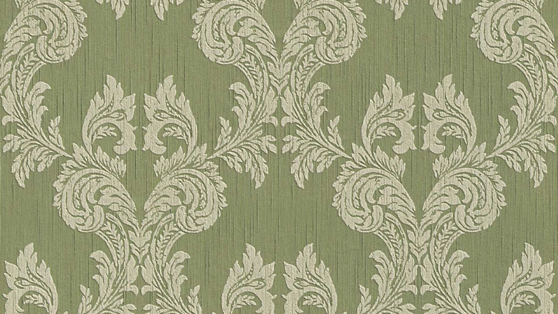 Textilfädentapete grün Vintage Blumen & Natur Tessuto 304