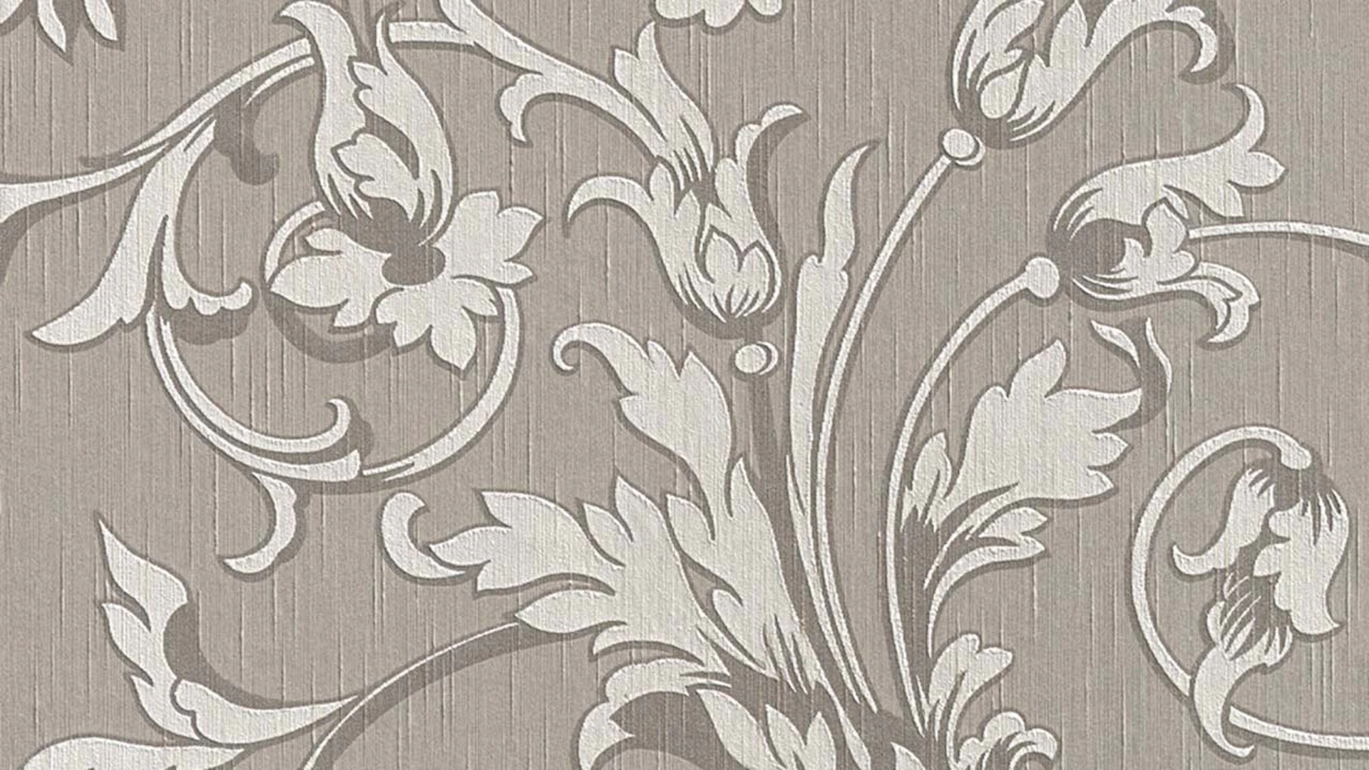 fil textile papier peint gris fleurs vintage & nature Tessuto 336