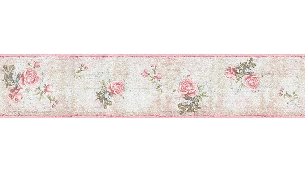 Paper Wallpaper Border Pink Retro Classic Flowers & Nature Only Borders 10 651