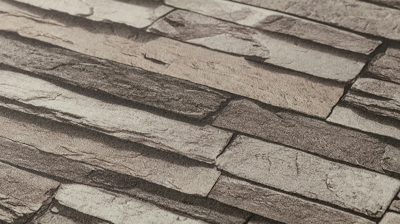 Carta da parati in vinile Best of Wood'n Stone 2a edizione A.S. Création muro in pietra grigio crema nero 331