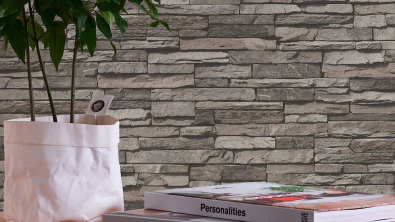 Carta da parati in vinile Best of Wood'n Stone 2a edizione A.S. Création muro in pietra grigio crema nero 331