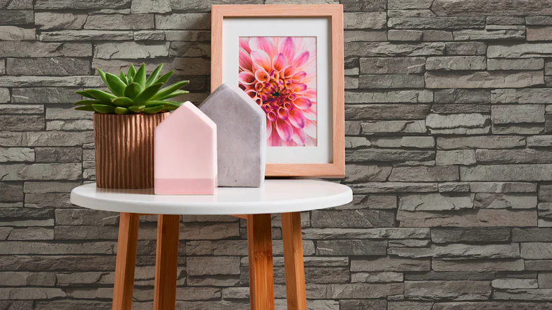 Carta da parati in vinile Best of Wood'n Stone 2a edizione A.S. Création muro in pietra grigio crema nero 331