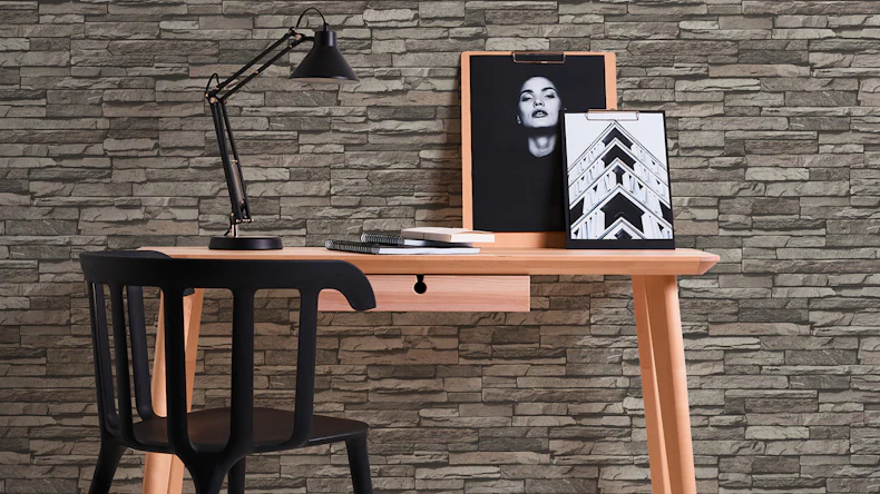 Carta da parati in vinile Best of Wood'n Stone 2a edizione A.S. Création muro in pietra grigio crema nero 331