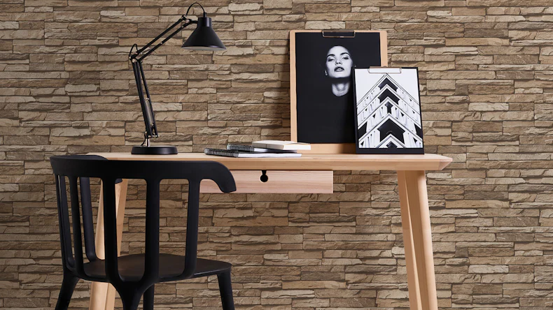 Vinyltapete Best of Wood`n Stone 2nd Edition A.S. Création Steinwand Beige Braun 332