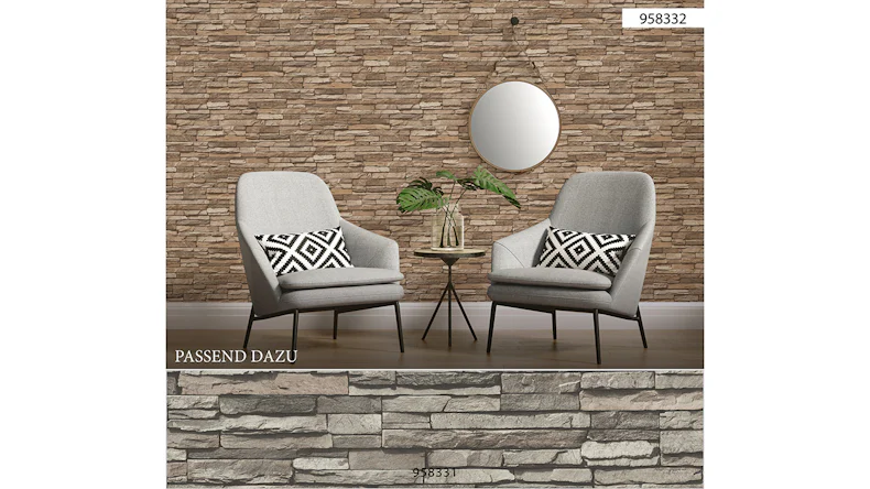 Vinyltapete Best of Wood`n Stone 2nd Edition A.S. Création Steinwand Beige Braun 332