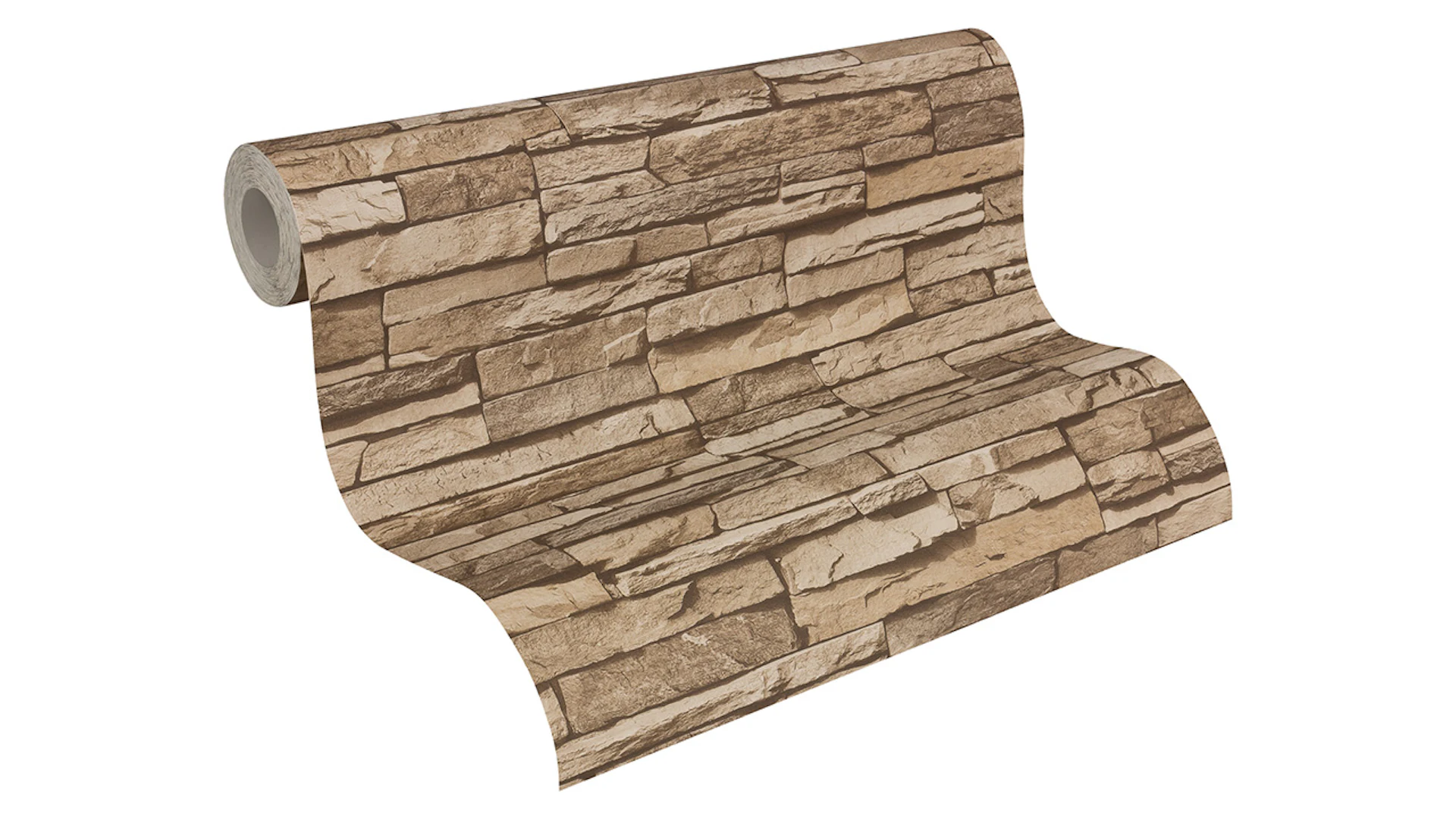 Vinyl wallpaper Best of Wood`n Stone 2nd Edition A.S. Création stone wall beige brown 332
