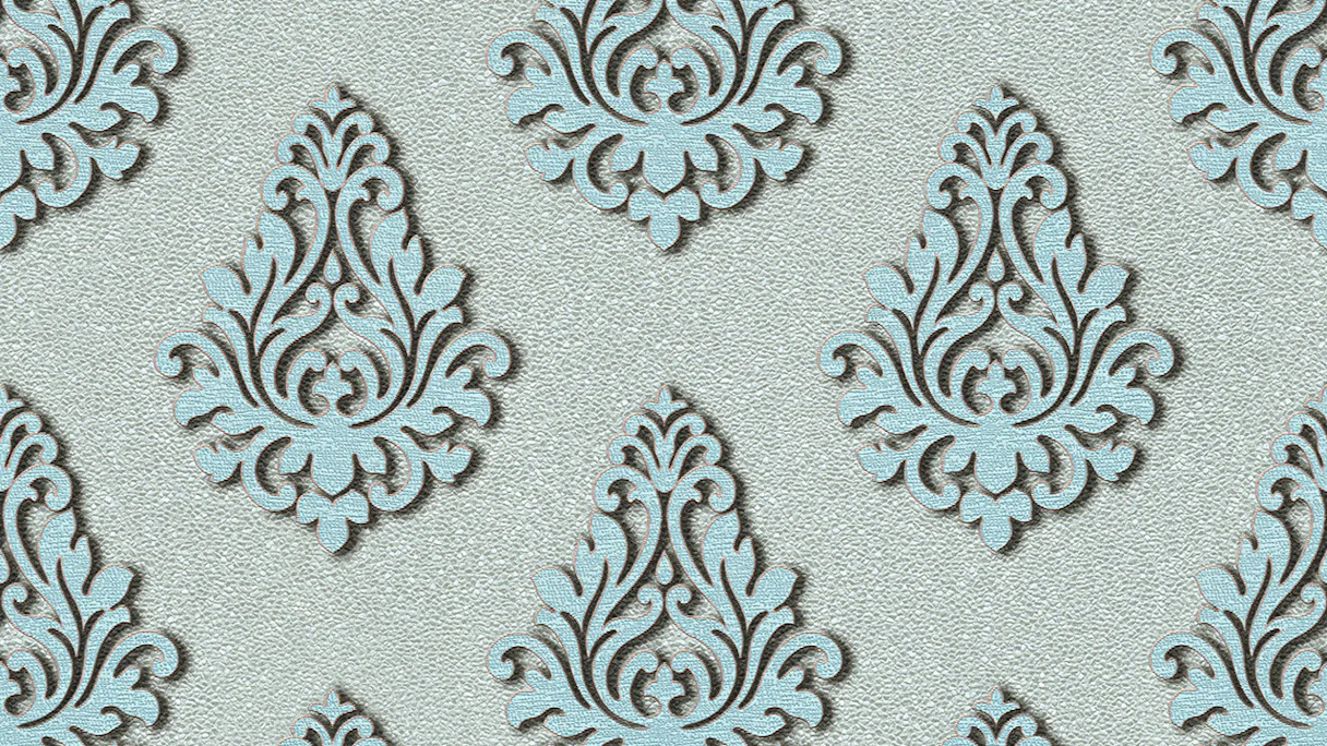 Vinyltapete Nobile Architects Paper Ornamente Blau Metallic 816