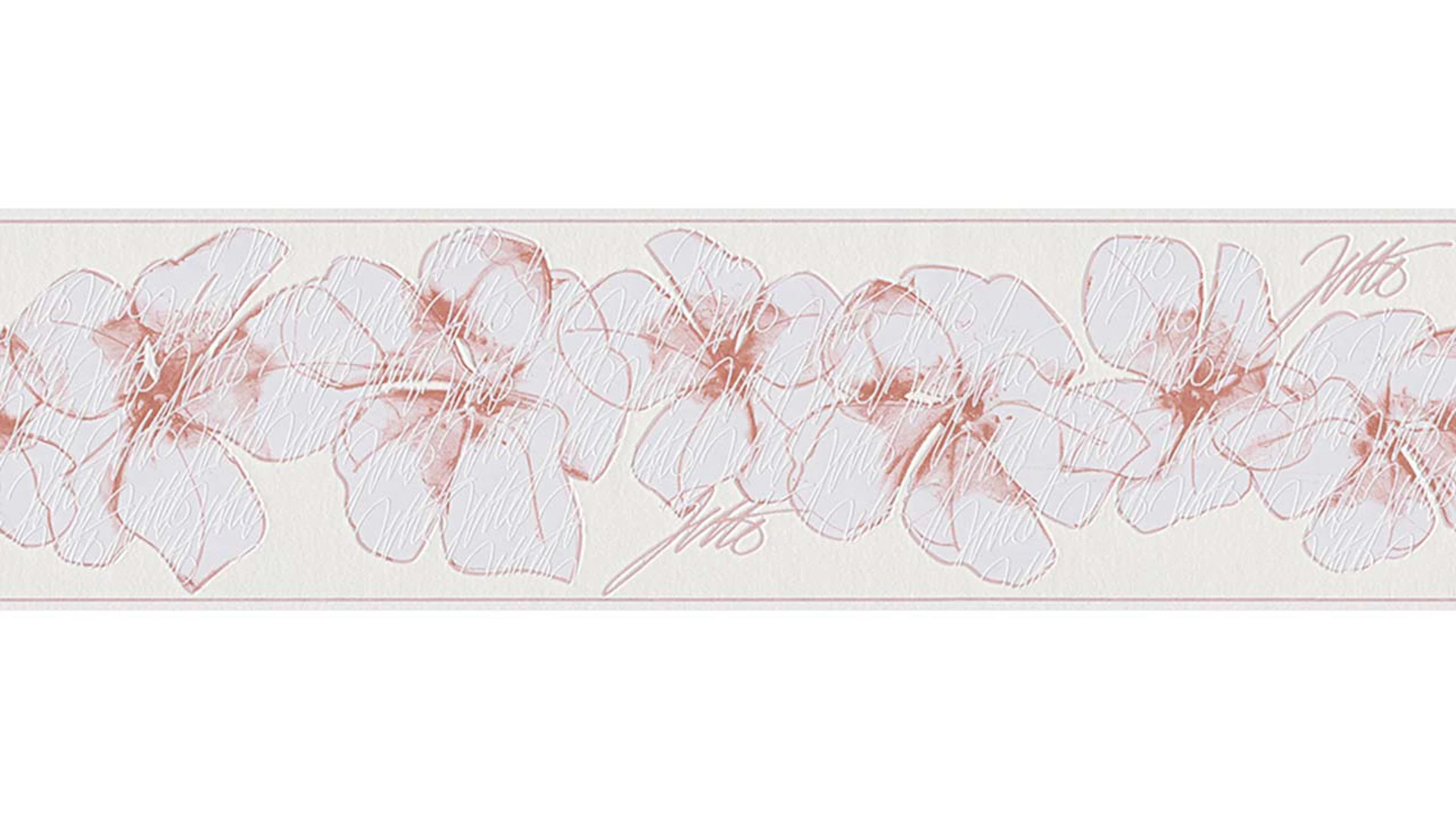 Vinyl wallpaper border pink Modern Flowers & Nature Only Borders 10 911