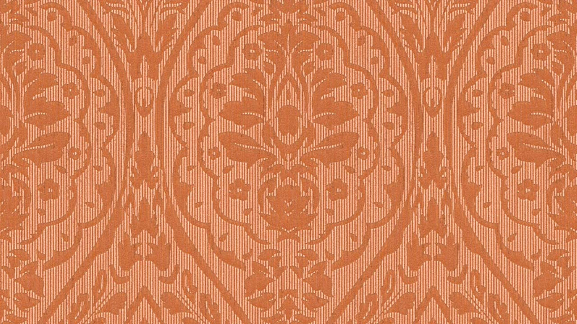 Textilfädentapete orange Klassisch Vintage Landhaus Ornamente Blumen & Natur Tessuto 2 952