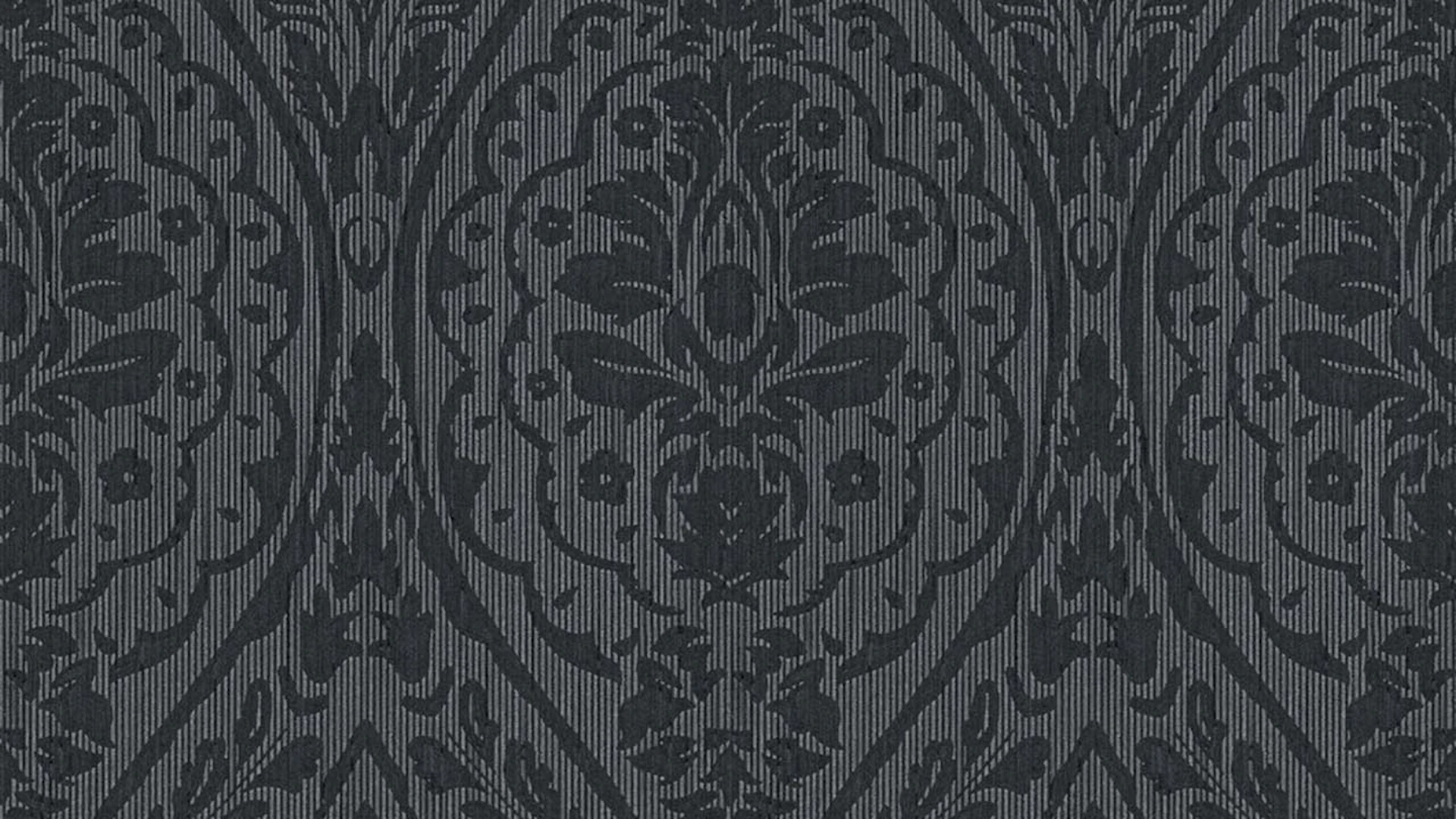 Textilfädentapete schwarz Klassisch Vintage Landhaus Ornamente Blumen & Natur Tessuto 2 959