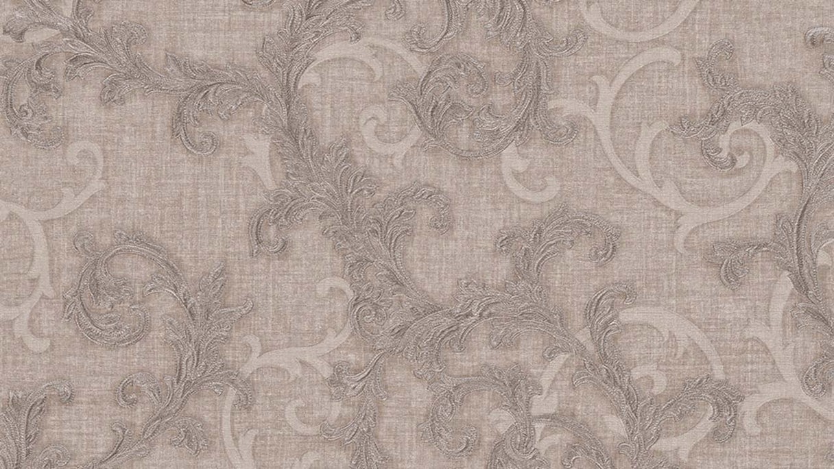 papier peint en vinyle papier peint texturé gris ornements baroques rétros Versace 2 311