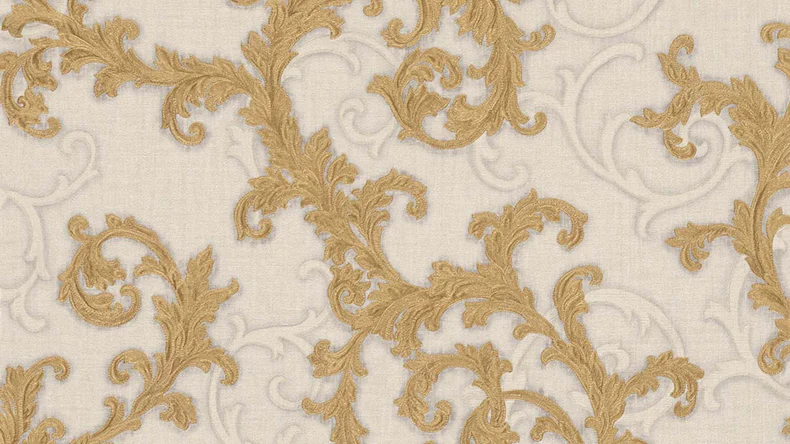 Vinyltapete Strukturtapete orange Landhaus Retro Barock Ornamente Versace 2 314