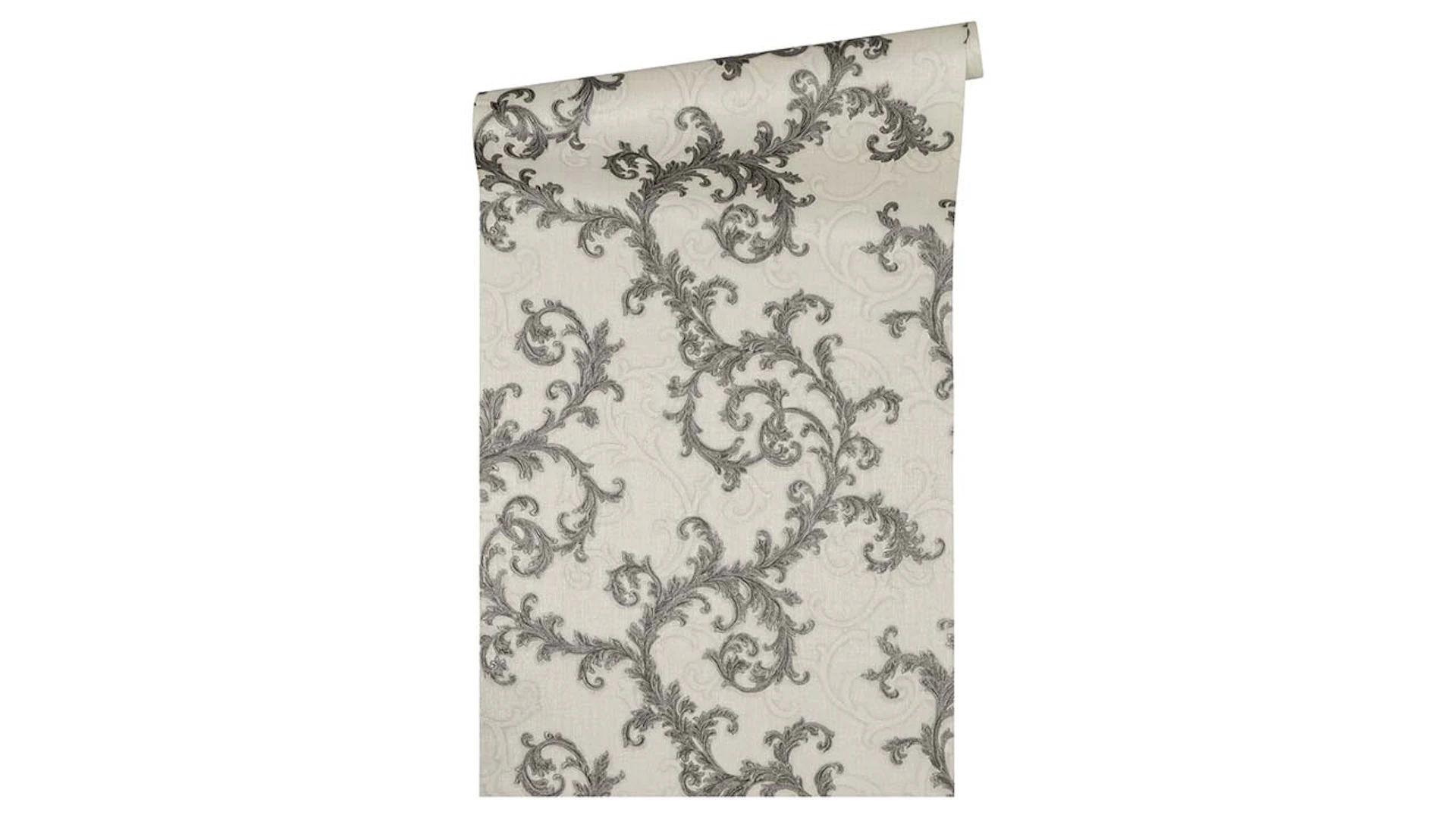 papier peint en vinyle papier peint texturé gris ornements baroques rétros Versace 2 315