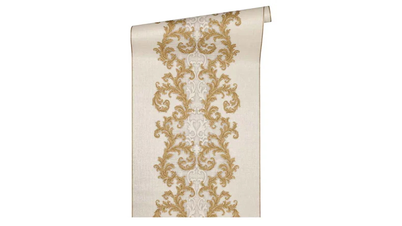 Vinyltapete Strukturtapete orange Retro Barock Landhaus Ornamente Blumen & Natur Versace 2 324
