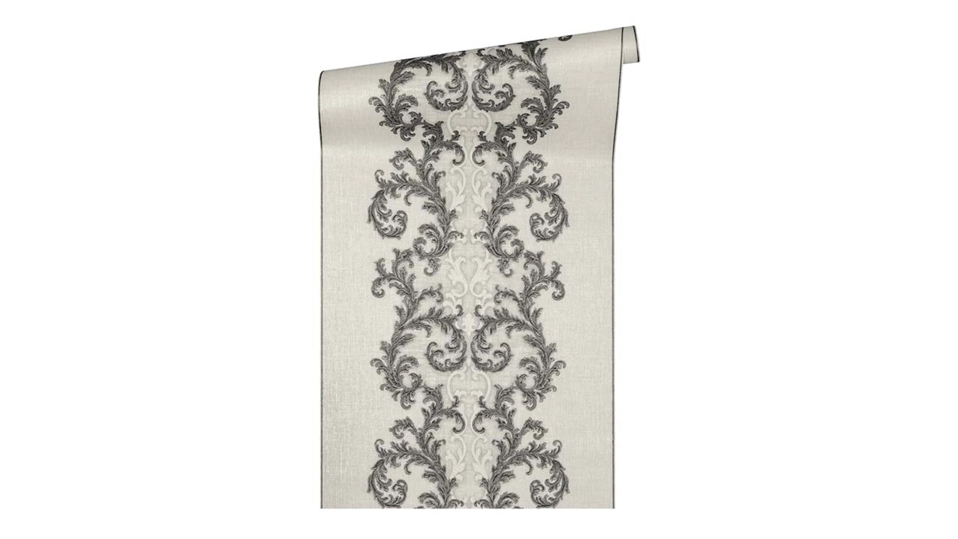 papier peint en vinyle papier peint texturé gris rétro baroque ornements de maison de campagne fleurs & nature Versace 2 325
