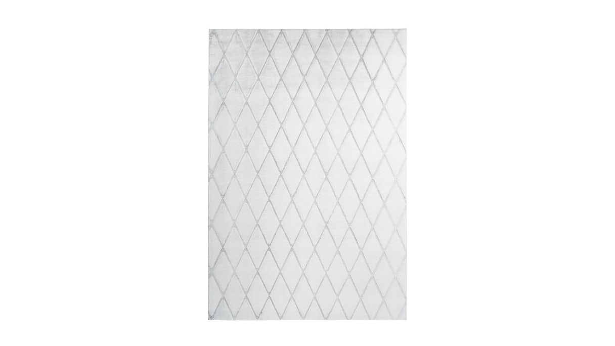 planeo Teppich - Vivica 225 Weiß / Graublau 80 x 250 cm