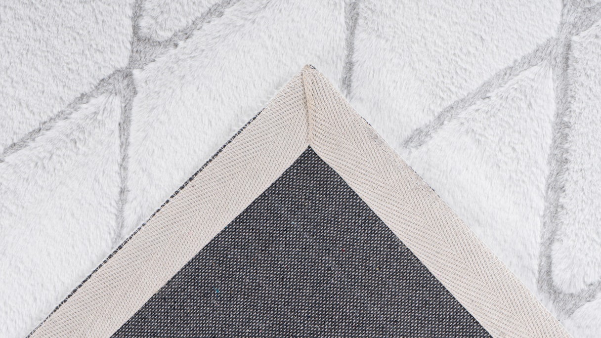 planeo Teppich - Vivica 225 Weiß / Graublau 160 x 230 cm