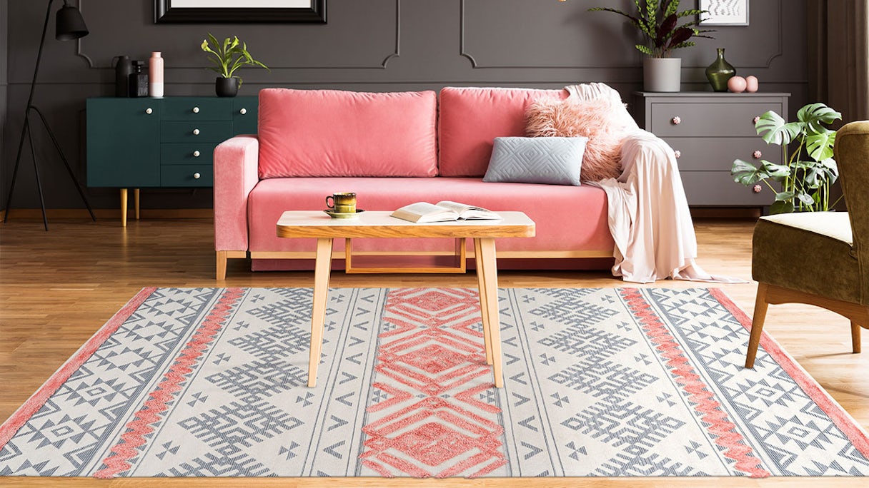 planeo carpet - Ethnie 200 Grey / Apricot 160 x 230 cm
