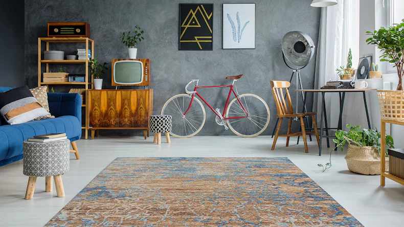 planeo Teppich - Blaze 600 Blau / Beige 195 x 290 cm