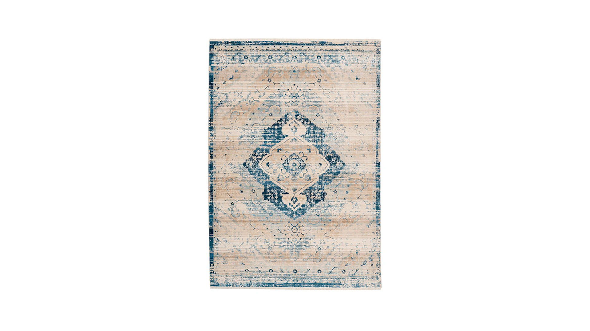 planeo Teppich - Baroque 500 Creme / Blau 160 x 230 cm