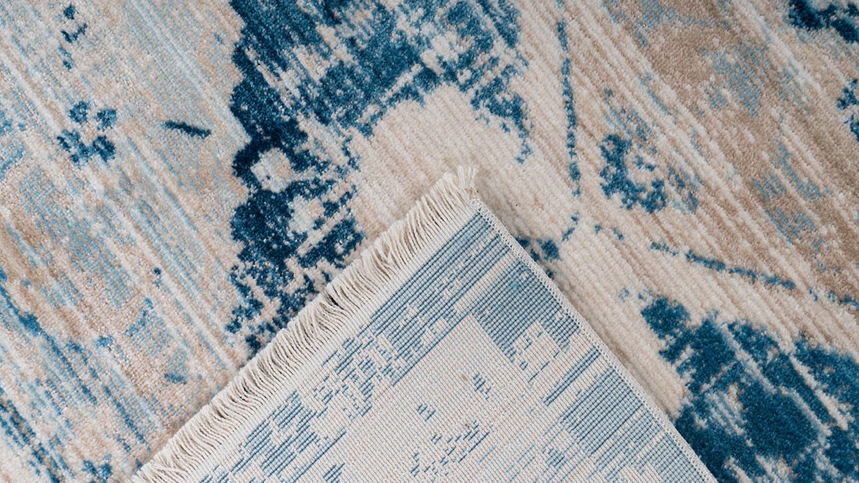 planeo Teppich - Baroque 500 Creme / Blau 200 x 290 cm