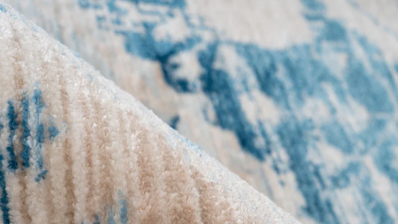 planeo Teppich - Baroque 500 Creme / Blau 80 x 150 cm