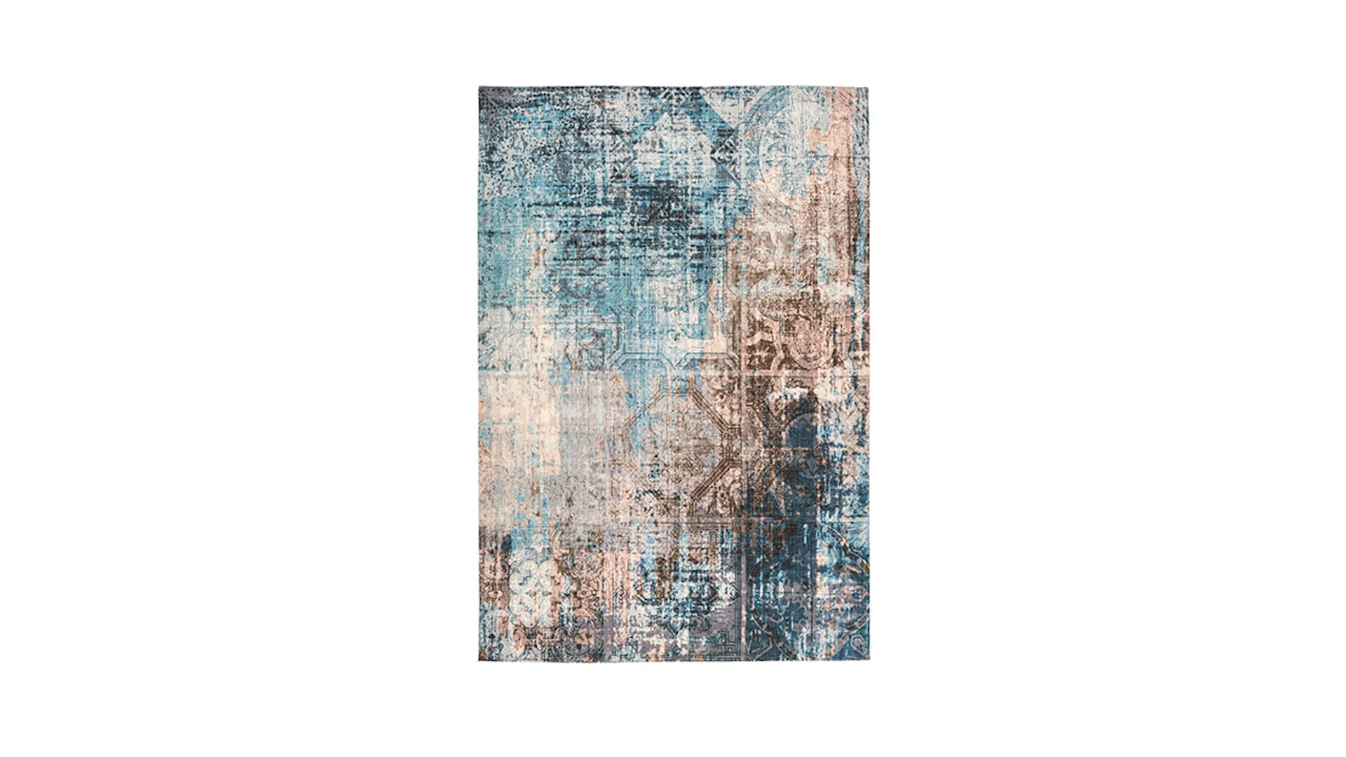 tapis planeo - Indiana 300 bleu / marron 120 x 170 cm
