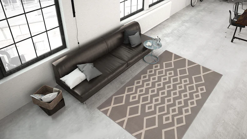 planeo Teppich - Lina 400 Taupe / Elfenbein 120 x 170 cm