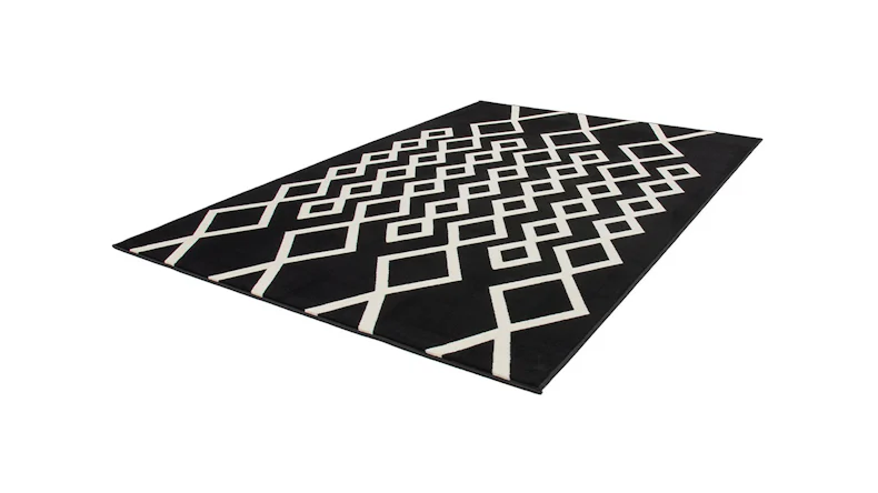 planeo Teppich - Lina 400 Schwarz / Elfenbein 120 x 170 cm