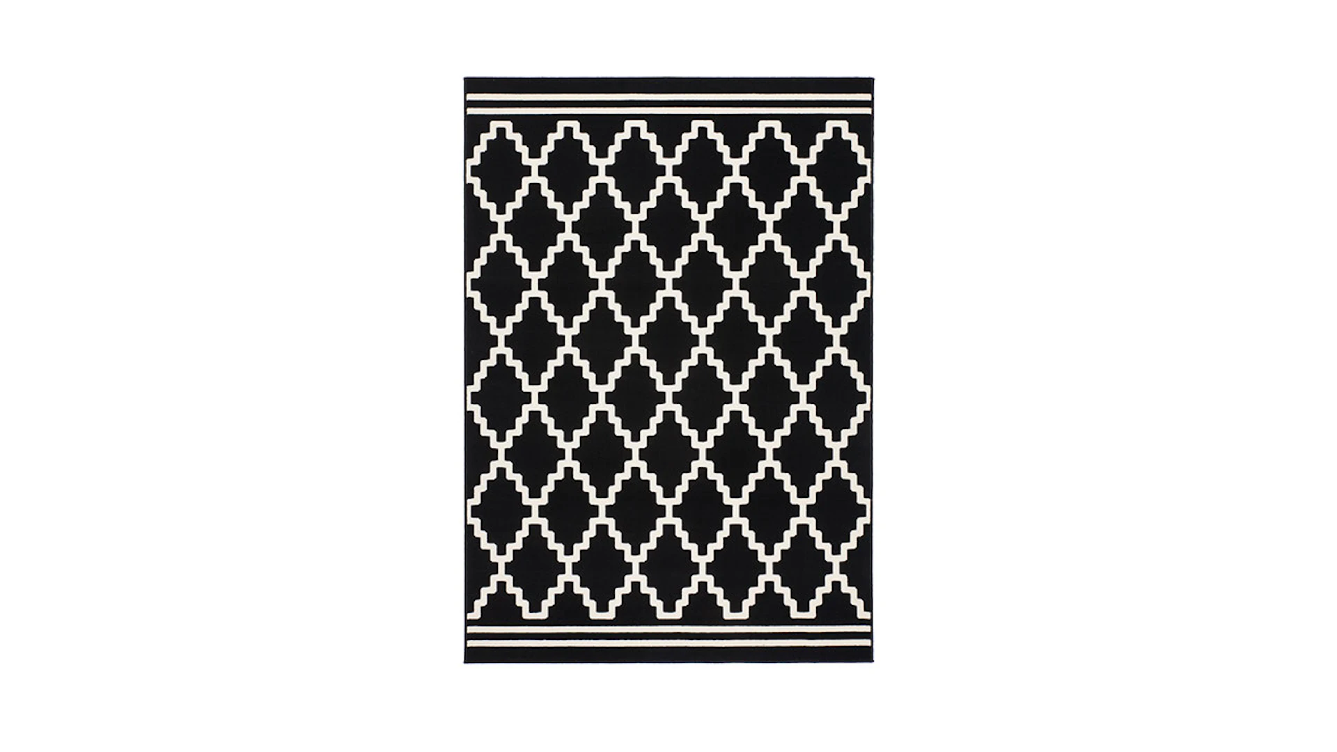 tapis planeo - Lina 200 noir / ivoire 200 x 290 cm