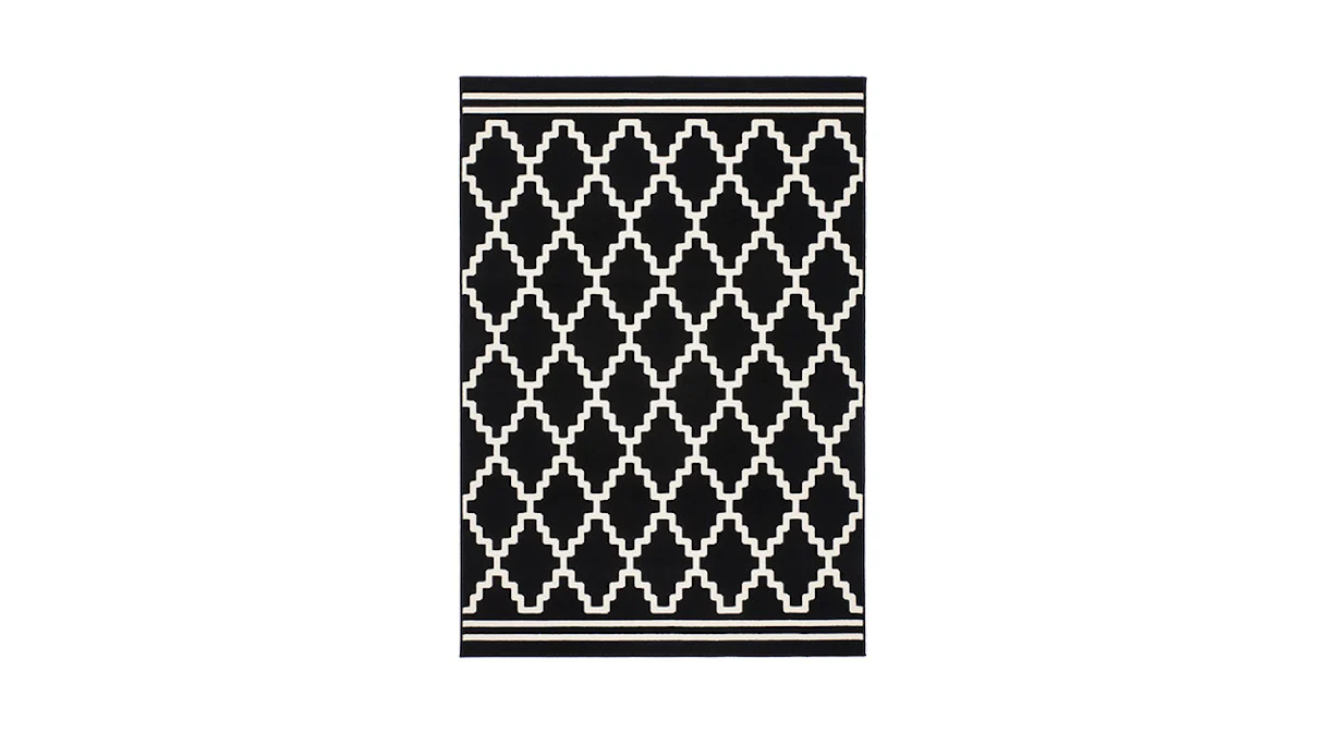 tapis planeo - Lina 200 noir / ivoire 200 x 290 cm