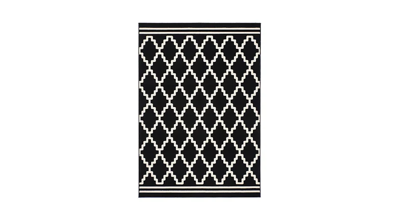 tapis planeo - Lina 200 noir / ivoire 80 x 150 cm