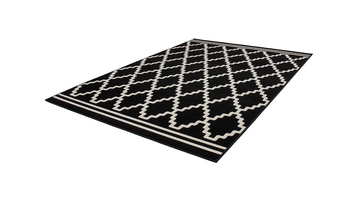 tapis planeo - Lina 200 noir / ivoire 80 x 150 cm
