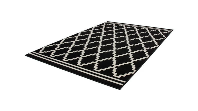 tapis planeo - Lina 200 noir / ivoire 80 x 150 cm