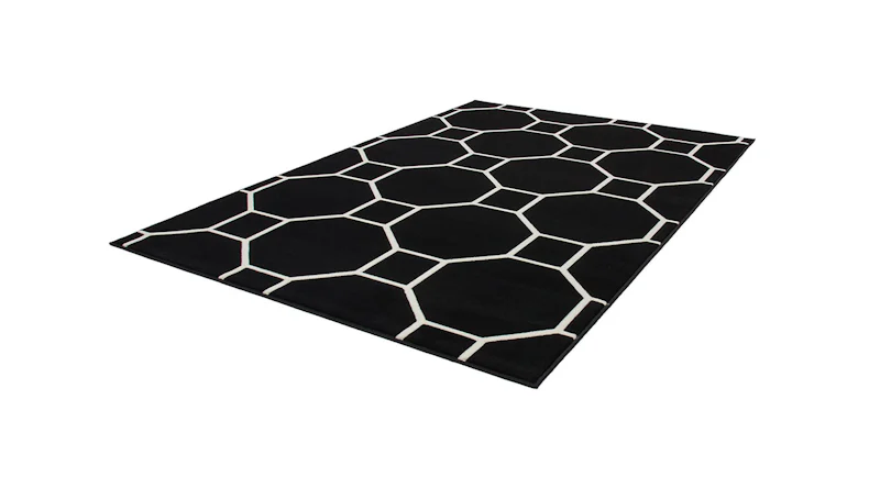 planeo Teppich - Lina 100 Schwarz / Elfenbein 120 x 170 cm