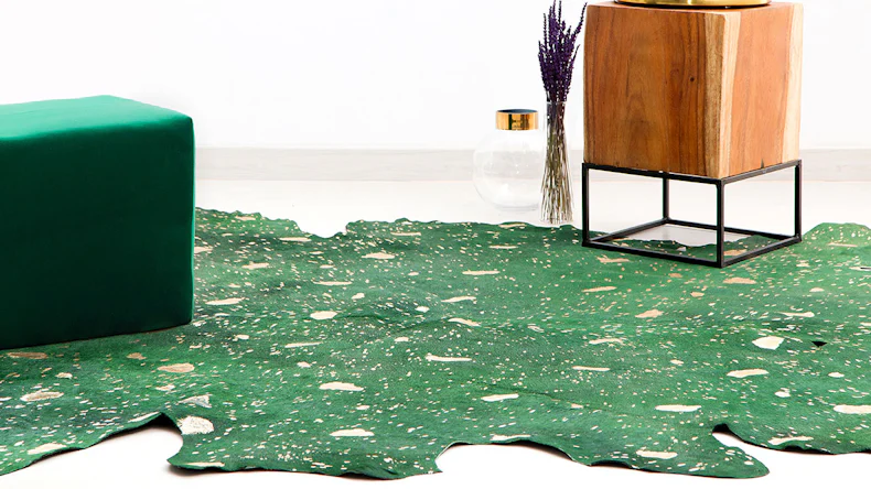 planeo Teppich - Fly 110 Flaschengrün / Gold