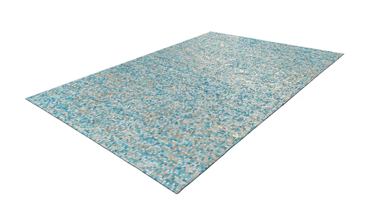 tapis planeo - finition 100 turquoise / or 160 x 230 cm