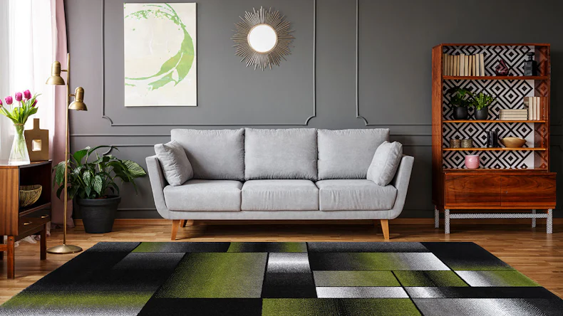 planeo Teppich - Broadway 300 Grün / Grau 120 x 170 cm