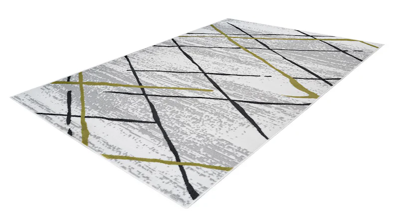 planeo Teppich - Vancouver 110 Weiß / Grau / Khaki 160 x 230 cm