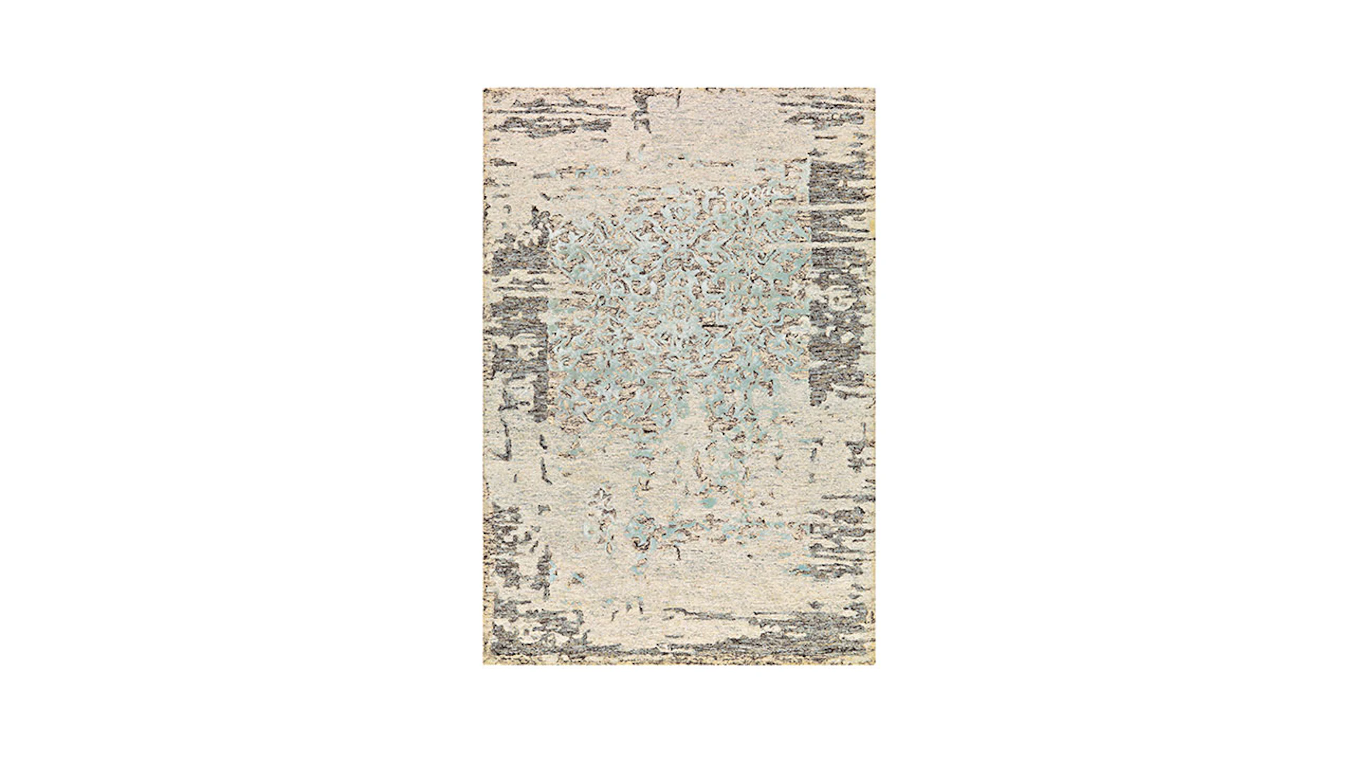 planeo carpet - damask 8067 grey / mint 170 x 240 cm