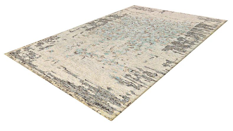 tappeto planeo - damasco 8067 grigio / menta 170 x 240 cm