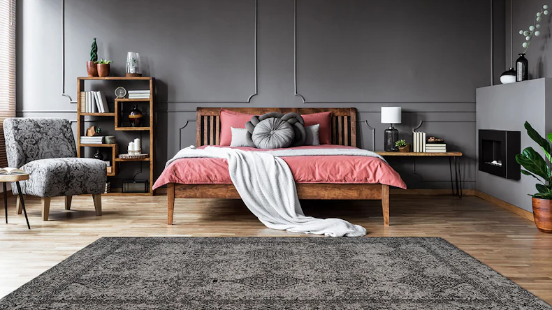 planeo Teppich - Iglesia 300 Grau / Schwarz 160 x 230 cm