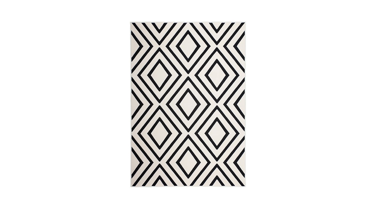 tapis planeo - Lina 500 ivoire / noir 80 x 150 cm