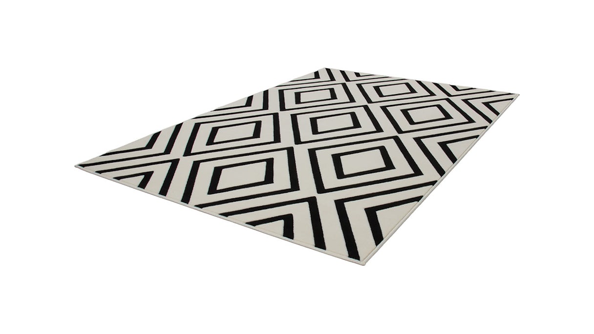 tapis planeo - Lina 500 ivoire / noir 80 x 150 cm