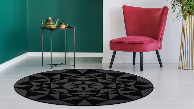 tapis planeo - Esperanto 925 gris / noir 120 cm rond