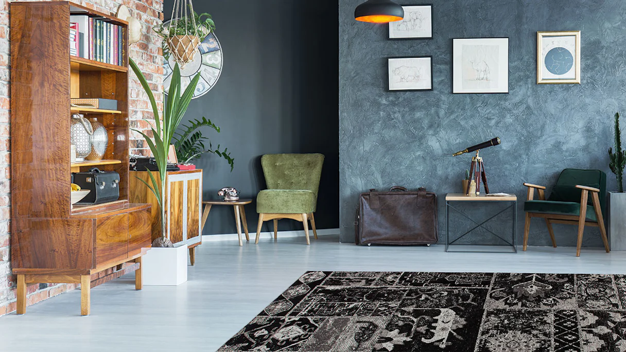 planeo carpet - River 150 grey / black 200 x 280 cm