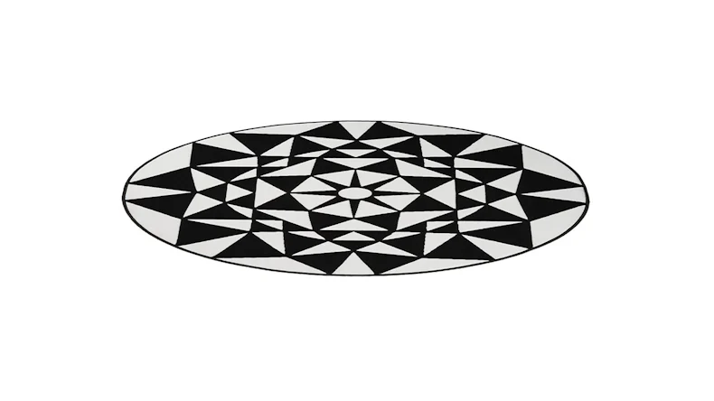tapis planeo - Esperanto 925 Blanc / Noir 120 cm rond